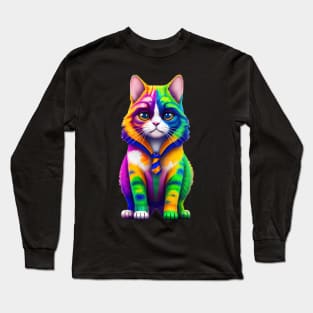 Tie Dye Cat Long Sleeve T-Shirt